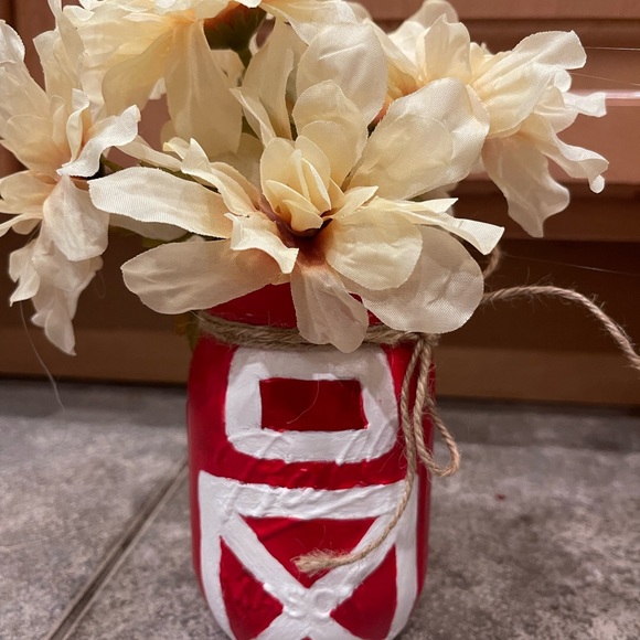 Farmhouse Mason Jar Painted Decor - Picture 2 of 9